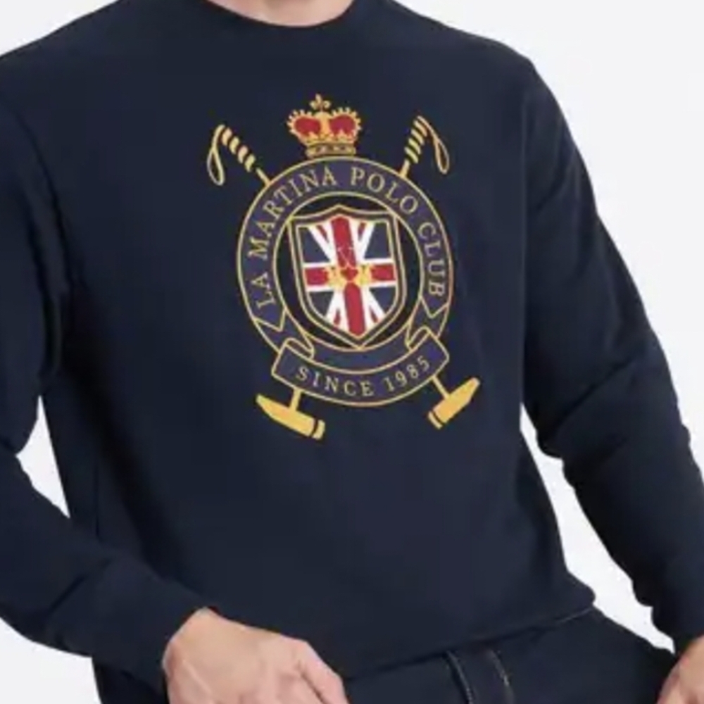 La Martina Navy Crewneck Sweatshirt Size M